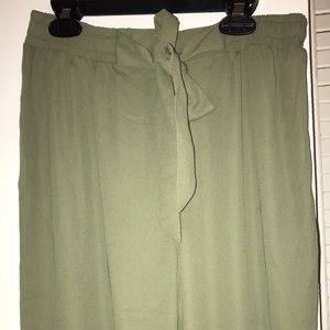 Women dressy casual olive joggers